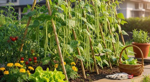 Model Kebun Sayur Dekat Teras Samping yang Sempit tapi Rapi, Inspirasi Hunian 2026 (Foto: Gemini AI)