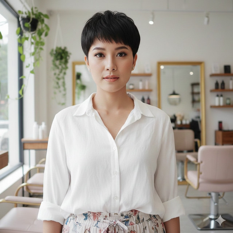 Model Rambut Wanita Pendek Cepak (created by AI)