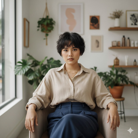 Model Rambut Wanita Pendek Cepak (created by AI)