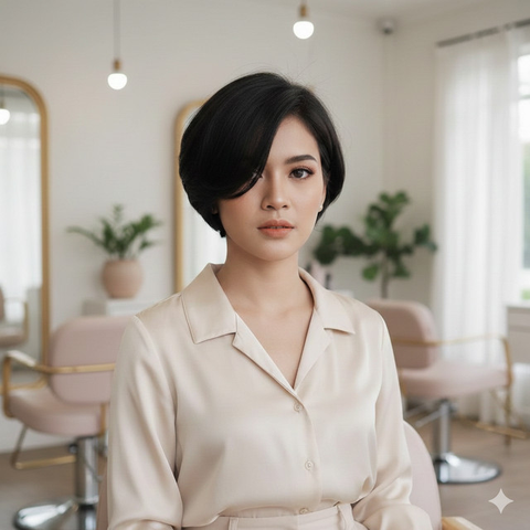 Model Rambut Wanita Pendek Cepak (created by AI)