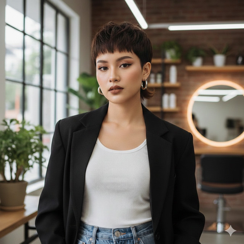 Model Rambut Wanita Pendek Cepak (created by AI)