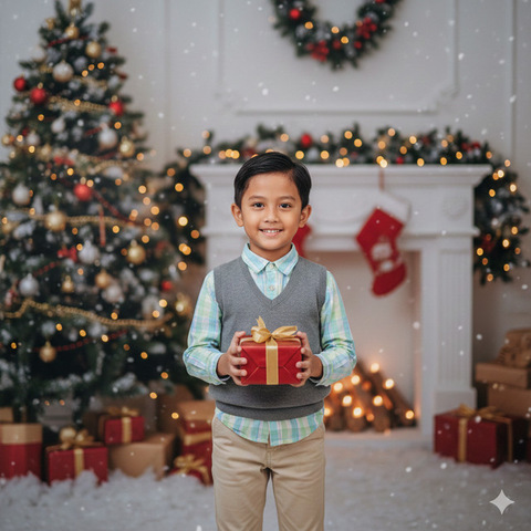 Model Baju Anak Laki-Laki untuk Acara Natal (Foto: Reve Art AI)