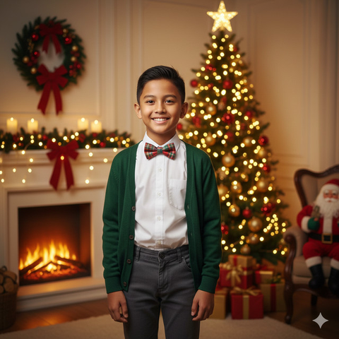 Model Baju Anak Laki-Laki untuk Acara Natal (Foto: Reve Art AI)