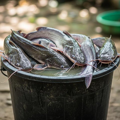 Ikan lele dipanen