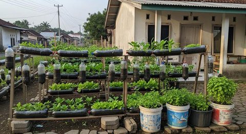 Ide Kebun Mini Rumah yang Menjaga Ketersediaan Sayur Selama Minggu Model Kebun di Balkon/ Ilustrasi AI