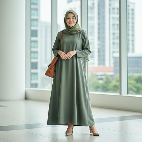 Model Gamis Longgar yang Tidak Panas/AI