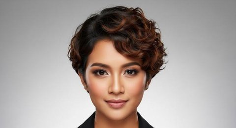 Model Rambut Wanita Pendek Curly/AI