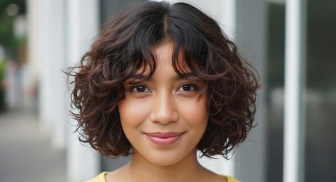 Model Rambut Wanita Pendek Curly/AI