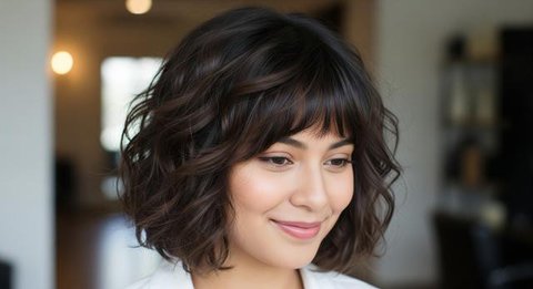 Model Rambut Wanita Pendek Curly/AI