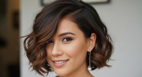 Model Rambut Wanita Pendek Curly/AI