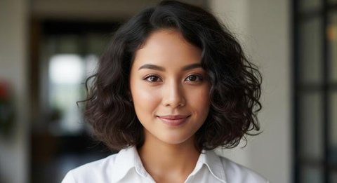 Model Rambut Wanita Pendek Curly/AI