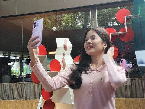 Display Oppo A6 Pro series saat acara peluncuran pada Selasa (7/10/2025) di Jakarta. Liputan6.com/Matahari Kartika Purusakara.