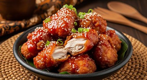 7 Resep Ayam Goreng Saus Pedas Manis, Renyah di Luar dan Juicy di Dalam (Fot: Gemini AI)