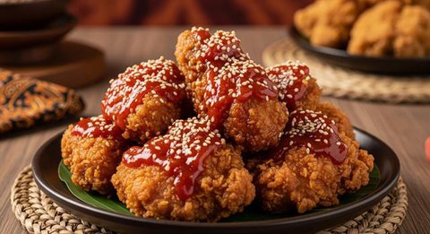 7 Resep Ayam Goreng Saus Pedas Manis, Renyah di Luar dan Juicy di Dalam (Fot: Gemini AI)