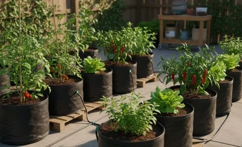 Ilustrasi Polybag Gardening