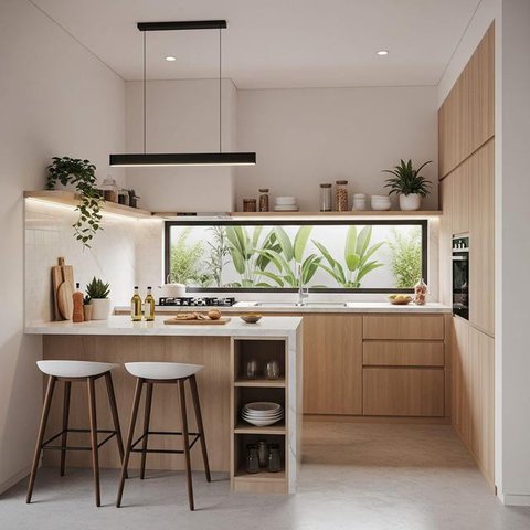 Desain Dapur Mini 22 Meter (Image by Gemini AI)