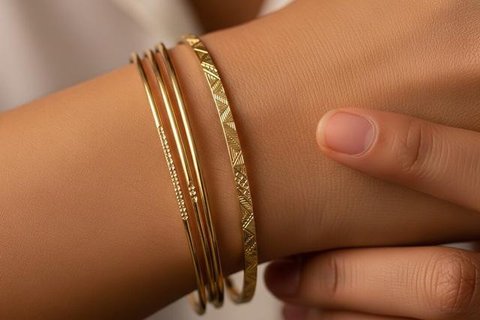 Model Gelang Emas 3 Gram Terbaru untuk Tangan Kurus Anti Longgar. Foto: Gemini