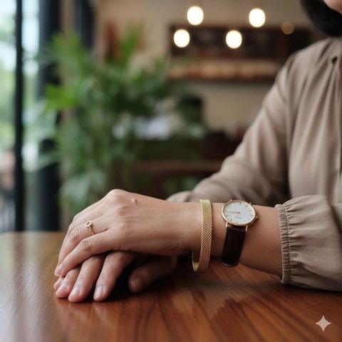 Model Gelang Emas 3 Gram Terbaru untuk Tangan Kurus Anti Longgar. Foto: Gemini