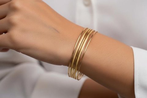 Model Gelang Emas 3 Gram Terbaru untuk Tangan Kurus Anti Longgar. Foto: Gemini