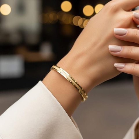 Model Gelang Emas 3 Gram Terbaru untuk Tangan Kurus Anti Longgar. Foto: Gemini