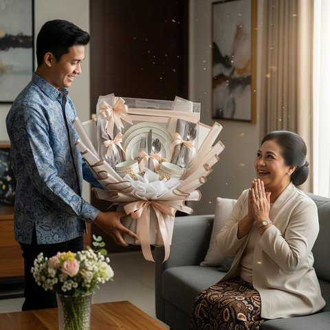 Ilustrasi ibu dan anak/ AI