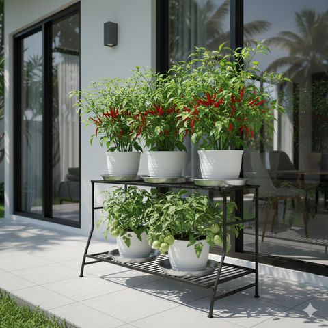 Model Kebun Sayur di Teras Rumah Tanpa Bikin Becek. Gemini