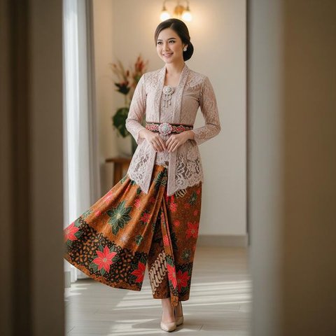 Inspirasi Outfit Natal Bernuansa Nusantara/ AI