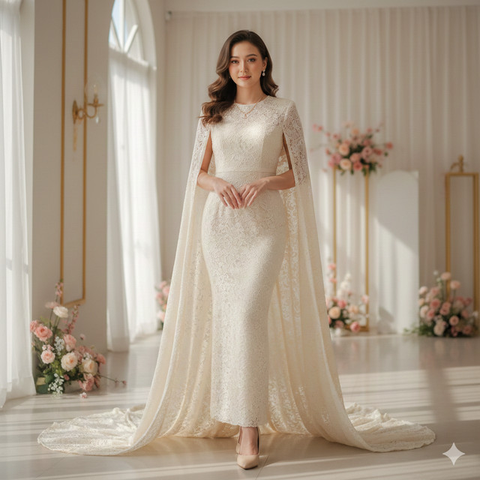 Model Dress Brokat Elegan yang Tren (created by AI)