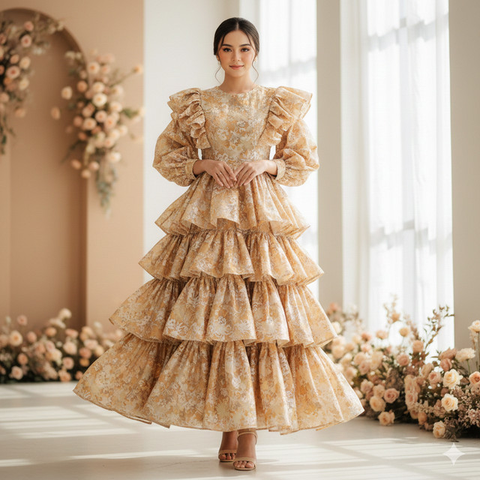 Model Dress Brokat Elegan yang Tren (created by AI)