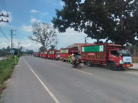 Diangkut 12 Unit Truk, Sebanyak 6.720 Tabung LPG 3 Kg Tiba di Aceh Tengah