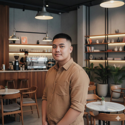 Model Rambut Pendek Pria Wajah Bulat (created by AI)