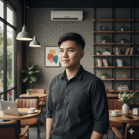 Model Rambut Pendek Pria Wajah Bulat (created by AI)