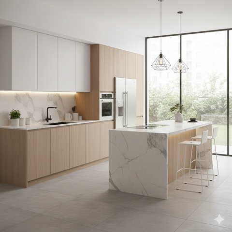 Dapur Minimalis dengan Kitchen Set Handleless