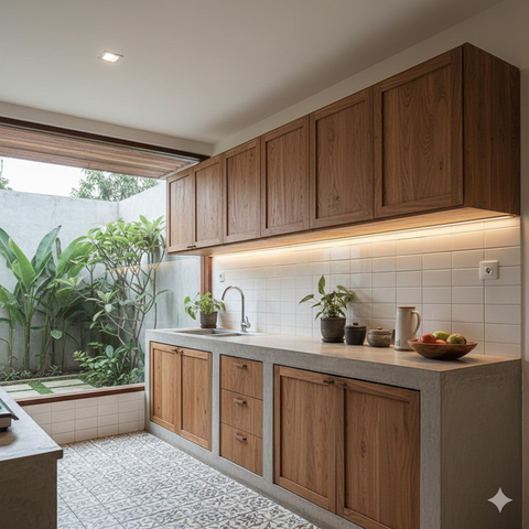 Model Lemari Dapur Gantung Minimalis (Foto: Reve Art AI)