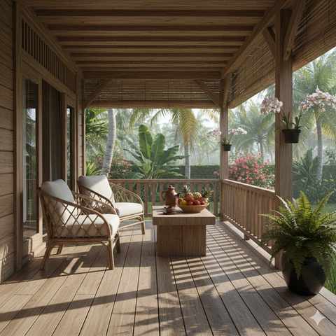 Model Teras Rumah Minimalis yang Nyaman untuk Aktivitas Keluarga (Image by Gemini AI)