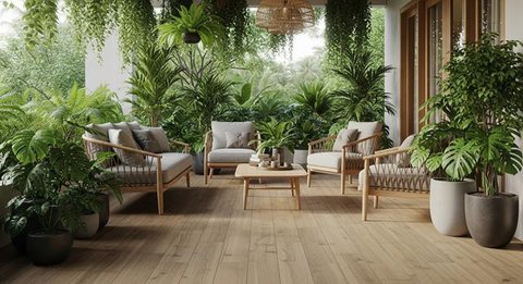 Model Teras Rumah Minimalis yang Nyaman untuk Aktivitas Keluarga (Image by Gemini AI)