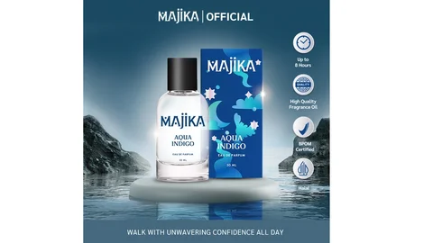 Varian parfum MAJIKA Aqua Indigo yang fresh dan clean