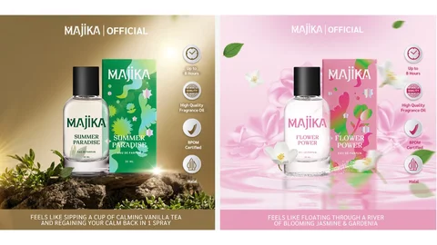 MAJIKA Mini Perfume Set, Flower Power Eau De Parfum dan Summer Paradise Eau De Parfum. &copy;MAJIKA.