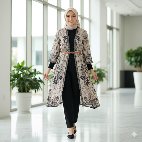 7 Model Atasan Batik Cardigan, Perpaduan Tradisional dan Modern yang Cocok untuk Berbagai Kesempatan (Foto: Gemini AI)