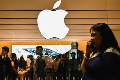 Logo pada Kantor Apple. (Unsplash/Trac Vu)