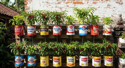 Inspirasi Kebun Cabai Rawit dari Wadah Bekas Dapur/AI