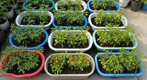 Inspirasi Kebun Cabai Rawit dari Wadah Bekas Dapur/AI