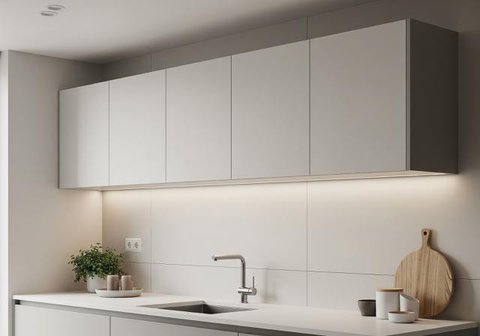 Model Lemari Atas Dapur Minimalis (Image by Gemini AI)