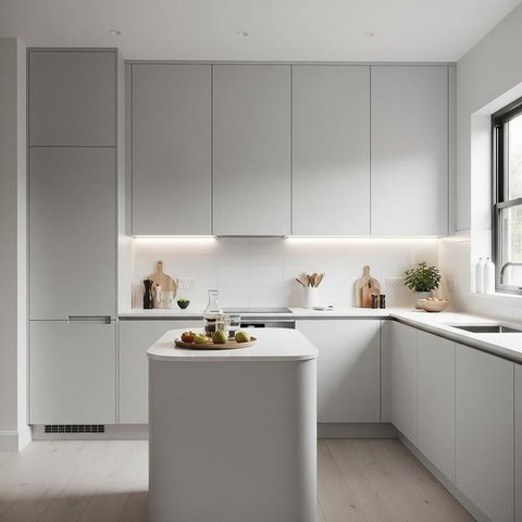 Model Lemari Atas Dapur Minimalis (Image by Gemini AI)