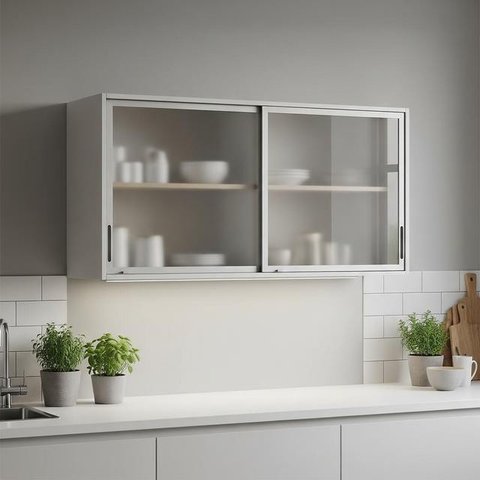 Model Lemari Atas Dapur Minimalis (Image by Gemini AI)