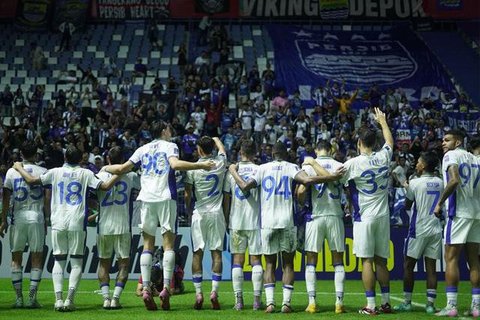 Perayaan pemain Persib Bandung usai mengalahkan Bangkok United di laga AFC Champions League Two. (dok.Persib)