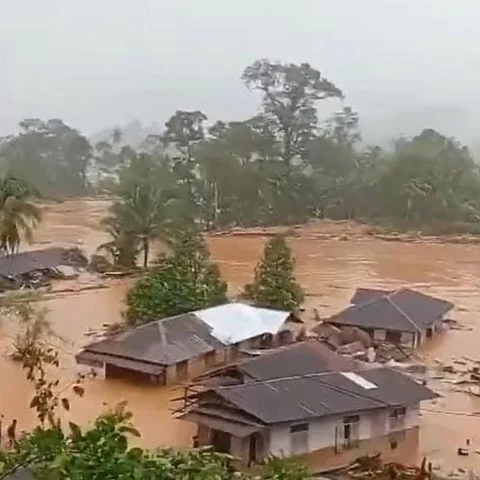 Rumah Terdampak banjir di Sibolga Tapanuli Tengah Sumatera Utara. (istimewa)