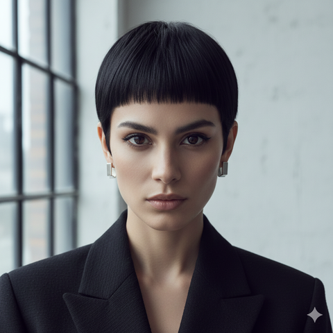 Pixie Cut dengan Micro Bangs