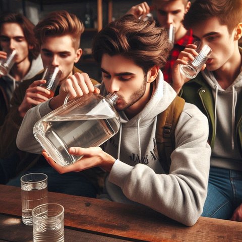 Ilustrasi Minum Alkohol Oplosan