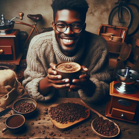 Ilustrasi Minum Kopi